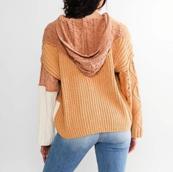 Miss Me Chenille Hooded cardigan Sweater SZ.M - Picture 4 of 11